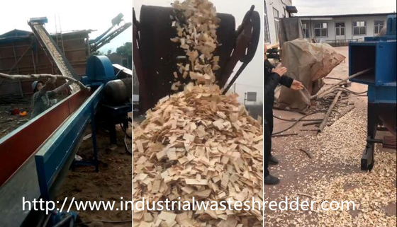 Large Capacity Waste Wood Shredder With Wear Resistance Shredding Room