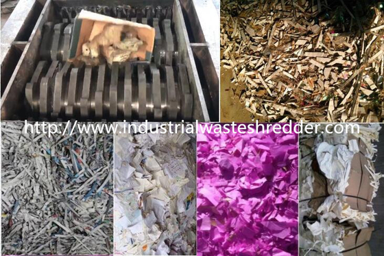 Un buen precio. Trituradora dual del eje de la cartulina inútil, máquina industrial de la trituradora de papel en línea