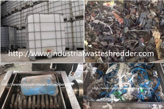 Un buen precio. Máquina de la trituradora del metal del tambor de IBC, trituradora de corte de la chatarra del alto esfuerzo de torsión en línea